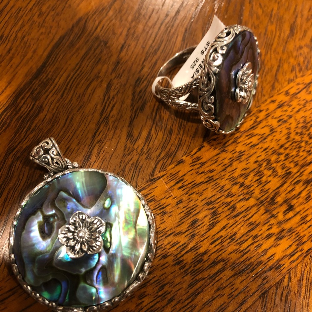 abalone 925 ring & Pendant